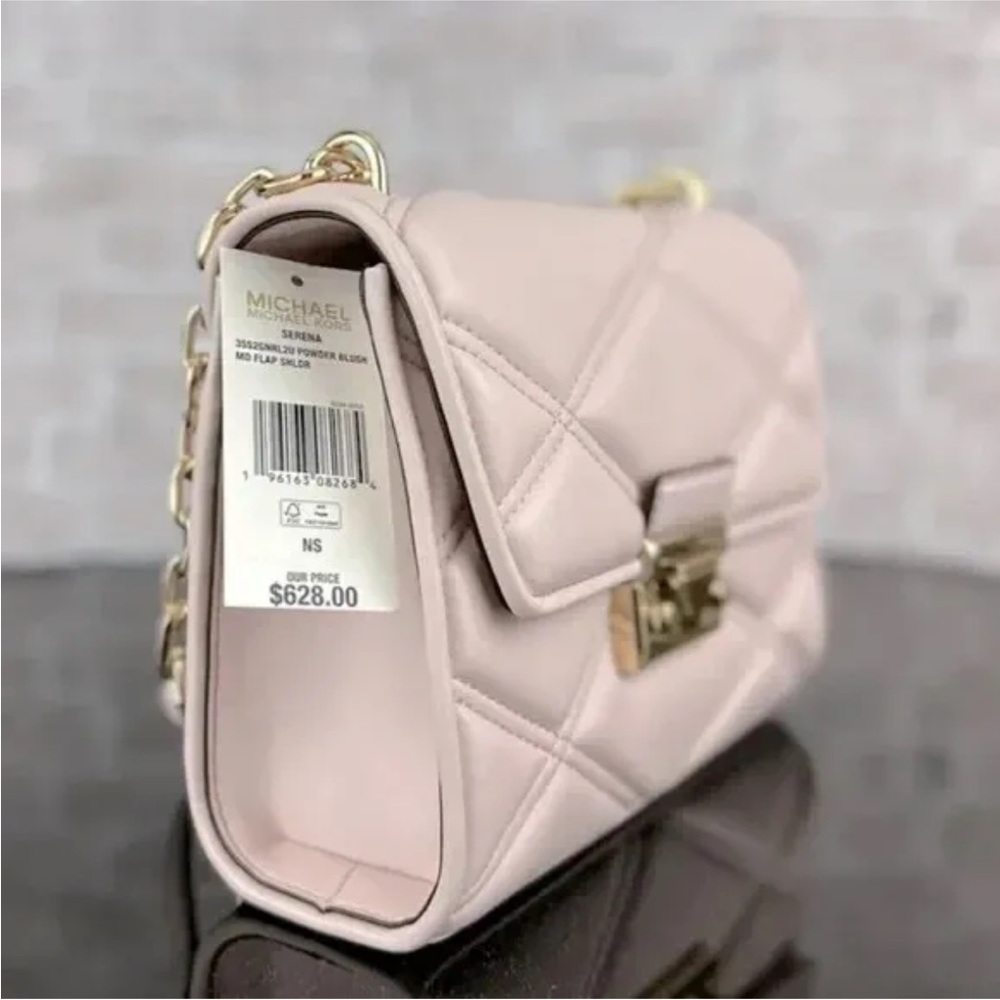 MICHAEL KORS SERENA MEDIUM FLAP CONVERTIBLE CROSSBODY SHOULDER BAG PURSE $628 - Picture 6 of 8